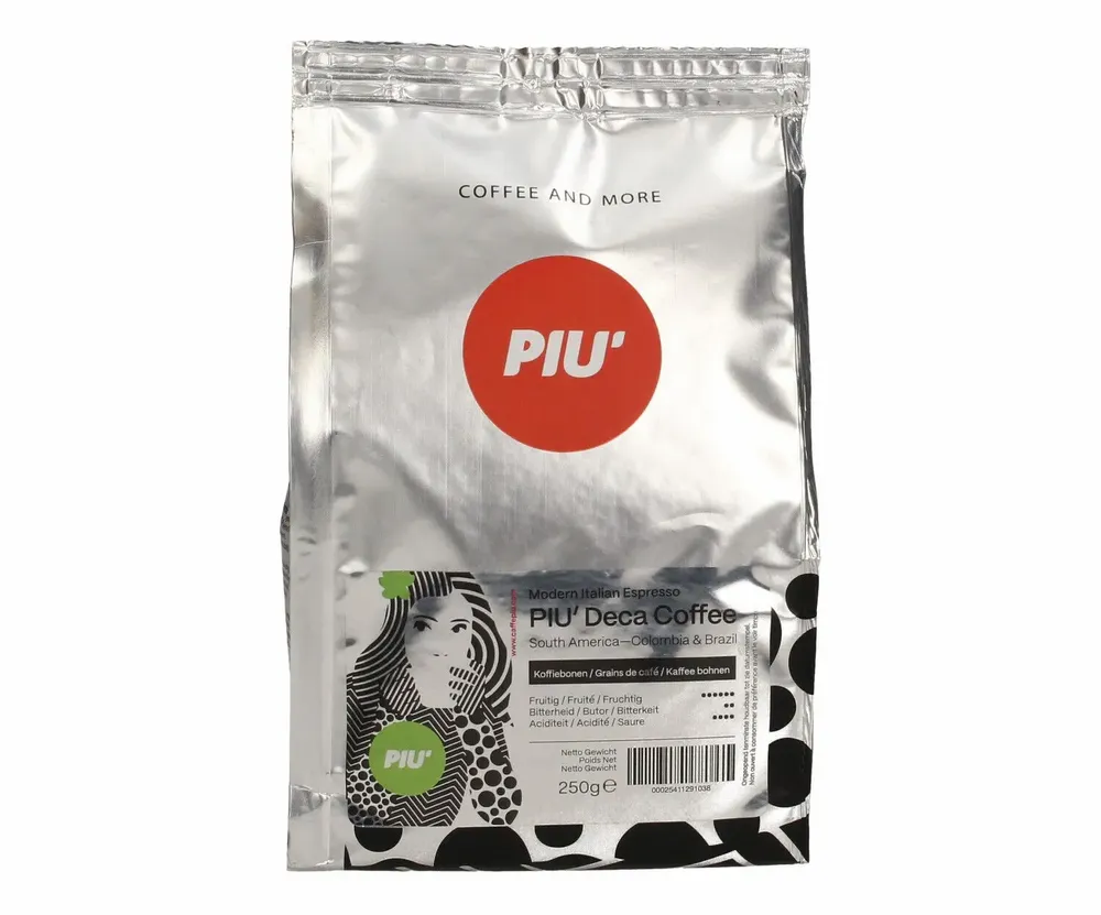 Café et thé - Caffè PIU' Deca en grains 250 gr - CAFFÈ PIU'