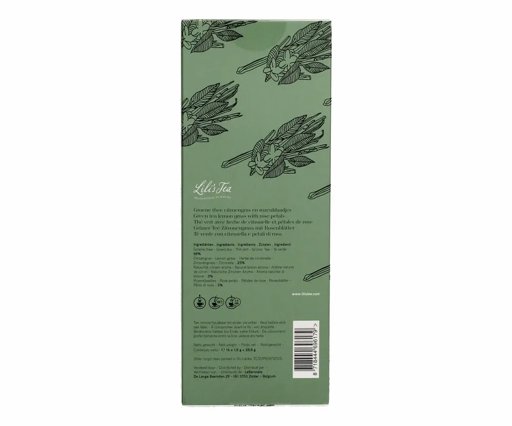 Café et thé - Lili’s Tea Thé vert Citronnelle 16 pièces - LILI'S TEA