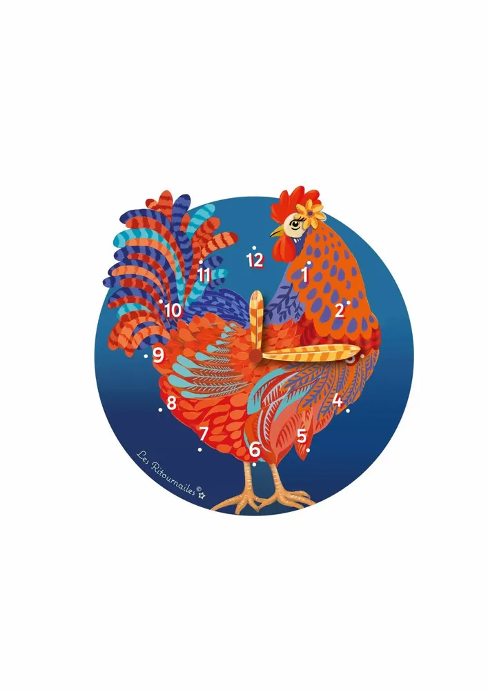 Horloges - Horloge temps Emma Poule - LES RITOURNAILES