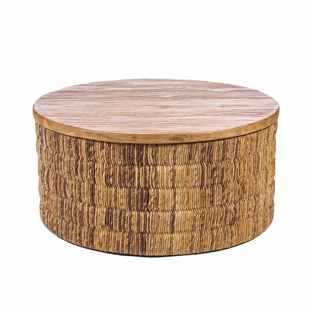 Tables basses - Table Basse Ronde Magani En Abaca - Naturel - BAZAR BIZAR LIVING