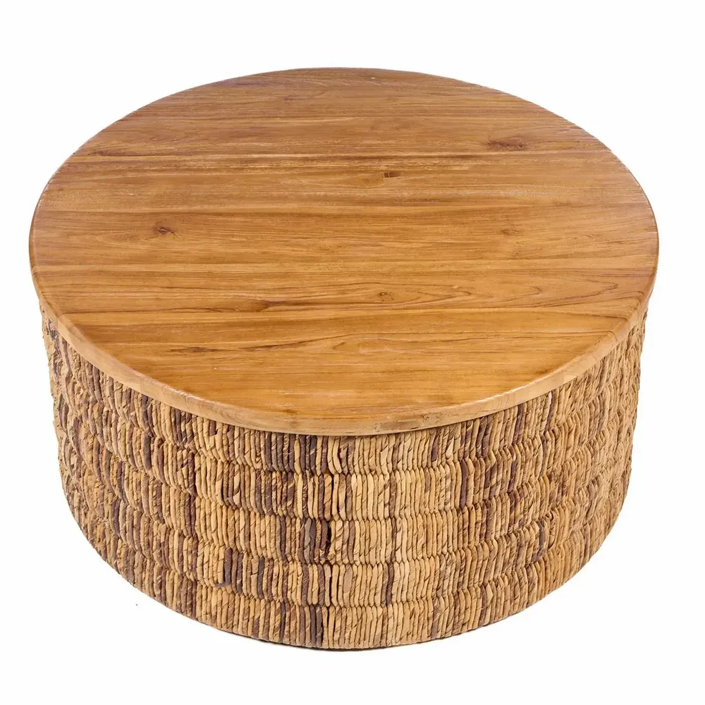 Tables basses - Table Basse Ronde Magani En Abaca - Naturel - BAZAR BIZAR LIVING