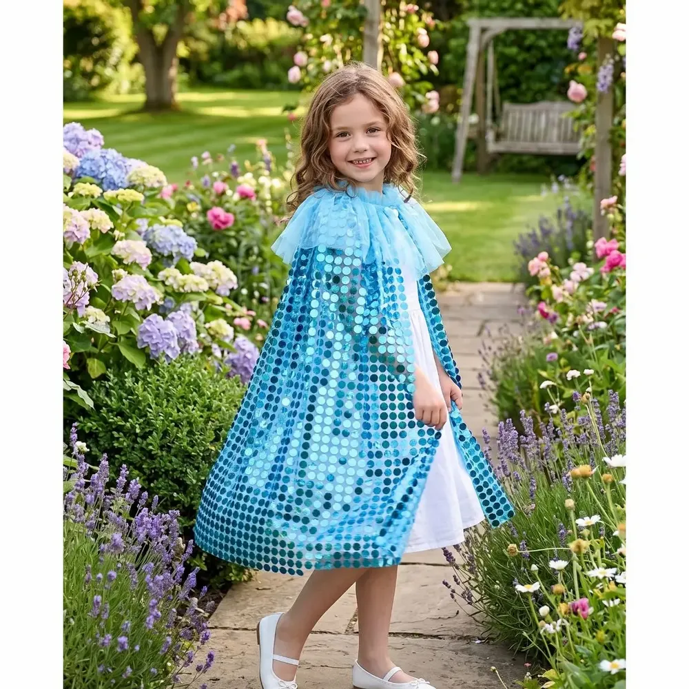 Déguisements pour enfant - Cape Sequins Galaxia Bleu TU - Déguisement - LABAY