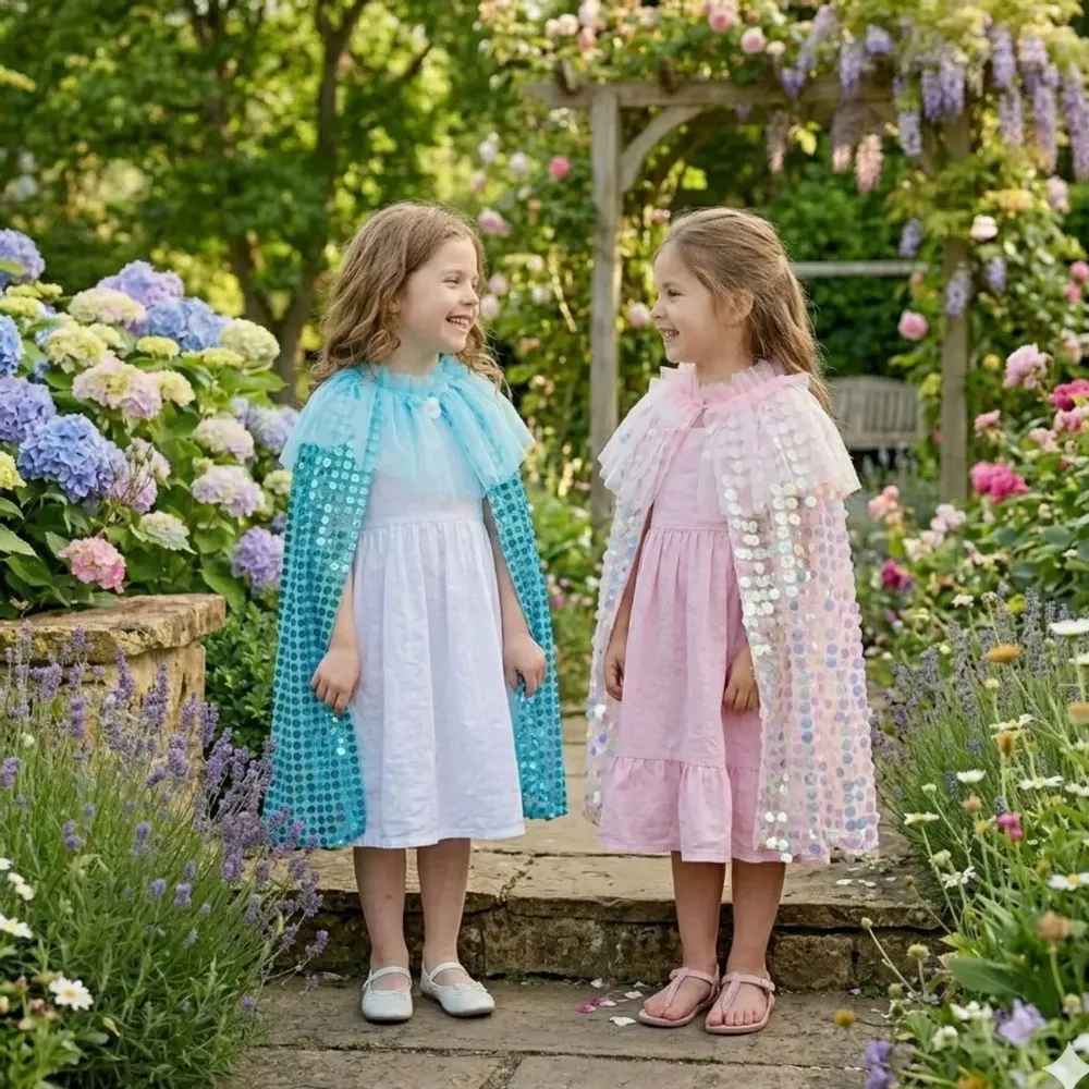 Déguisements pour enfant - Cape Sequins Galaxia Bleu TU - Déguisement - LABAY