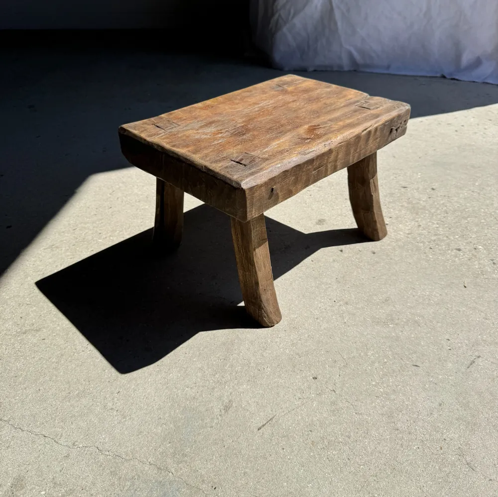 Tabourets - Petit stool, tabouret d'appoint en teck massif rectangulaire pieds - OFFICE OBJETS