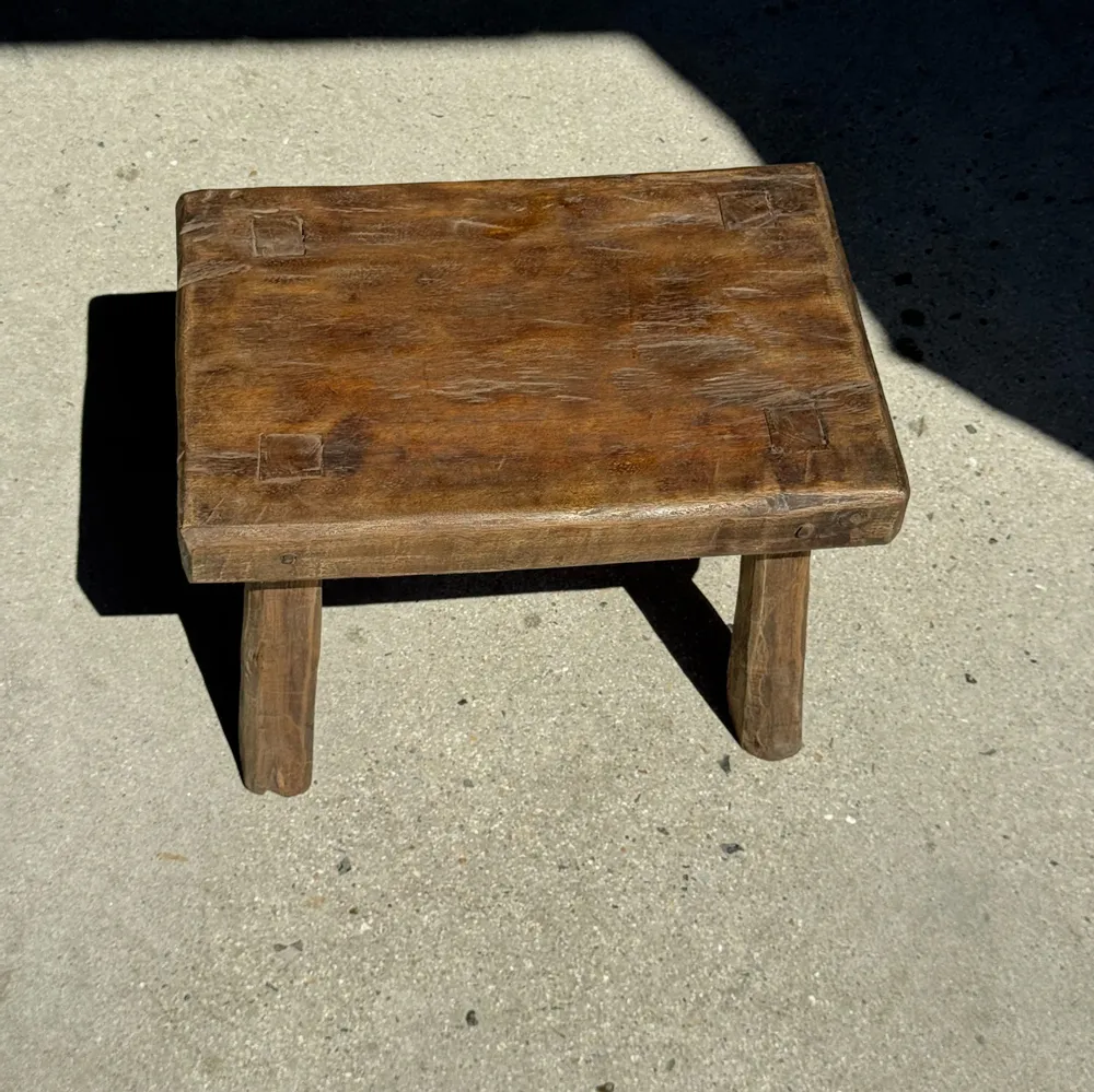Tabourets - Petit stool, tabouret d'appoint en teck massif rectangulaire pieds - OFFICE OBJETS
