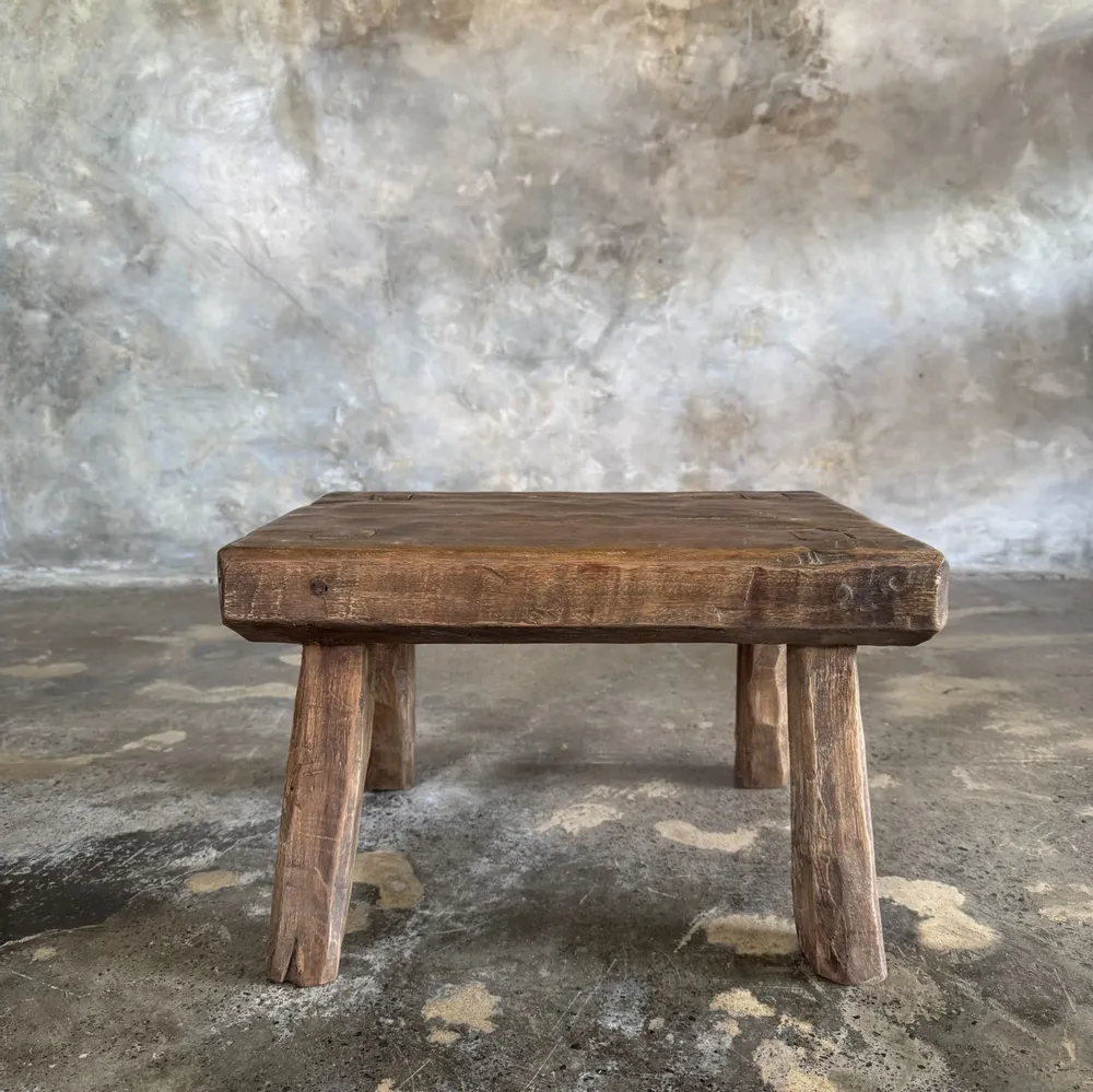 Tabourets - Petit stool, tabouret d'appoint en teck massif rectangulaire pieds - OFFICE OBJETS