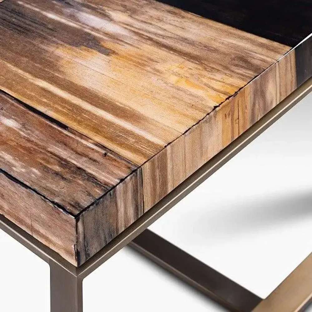 Tables basses - TABLE BASSE 'MANAMA' BOIS PETRIFIE/RESINE - FANCY
