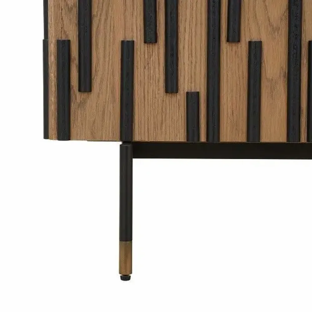 Mobilier et rangements pour bureau - MEUBLE DE RANGEMENT'ART DECO' CHENE NOIR/BEIGE - FANCY