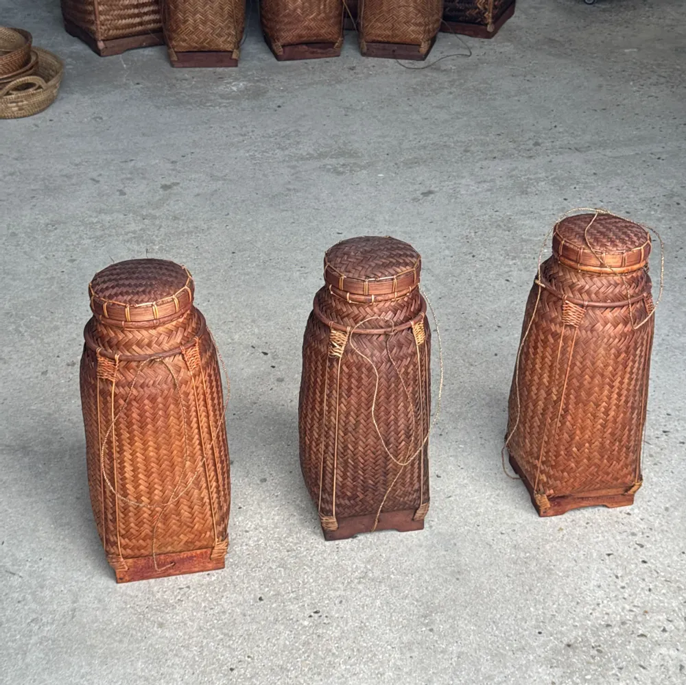 Vases - Petit panier traditionnel balinais à cordelettes H47 D19 0,5kg - OFFICE OBJETS