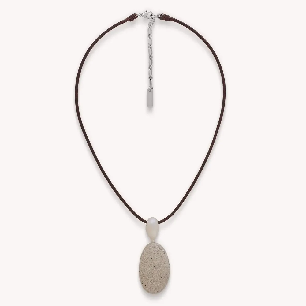 Bijoux - Collier court petit pendentif oval - Bora Bora - NATURE BIJOUX