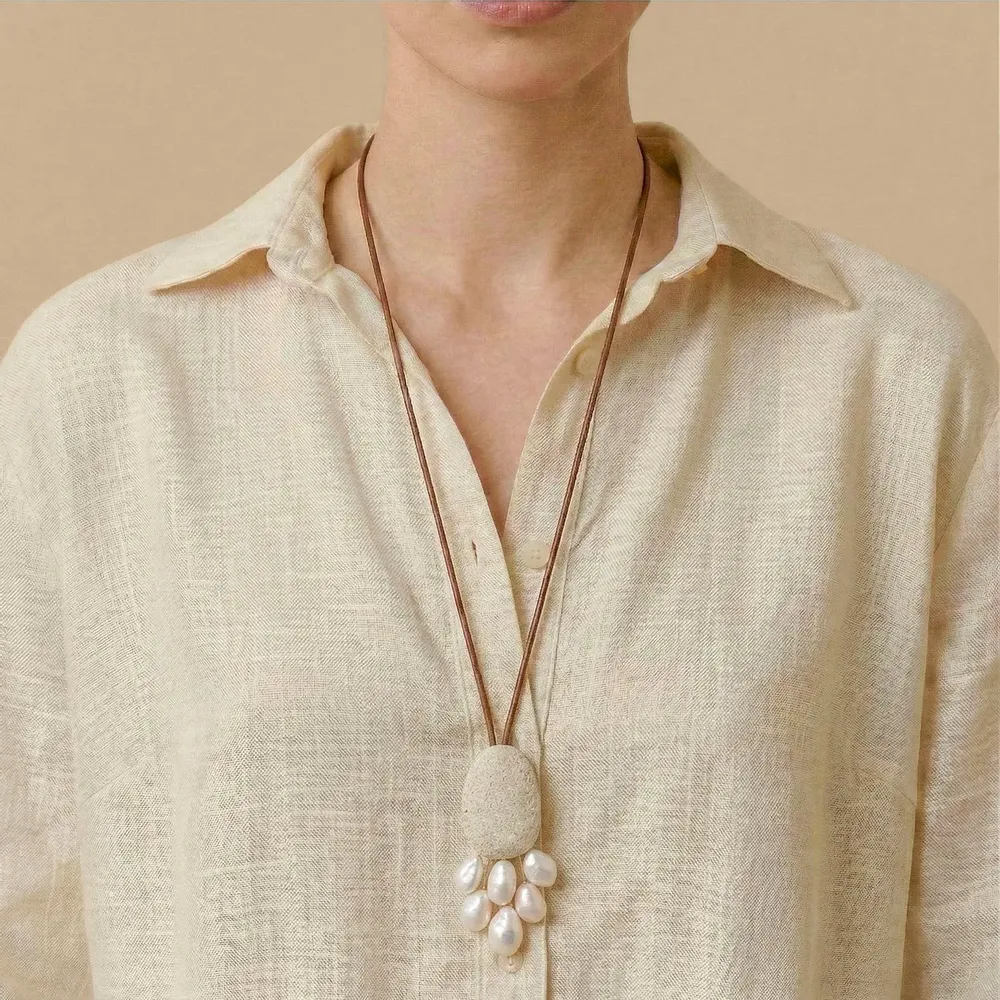 Bijoux - Collier long pendentif multi perles baroques - Bora Bora - NATURE BIJOUX