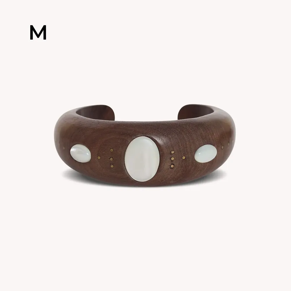 Bijoux - OMAN bracelet jonc 3 cabochons en nacre M - Oman - NATURE BIJOUX