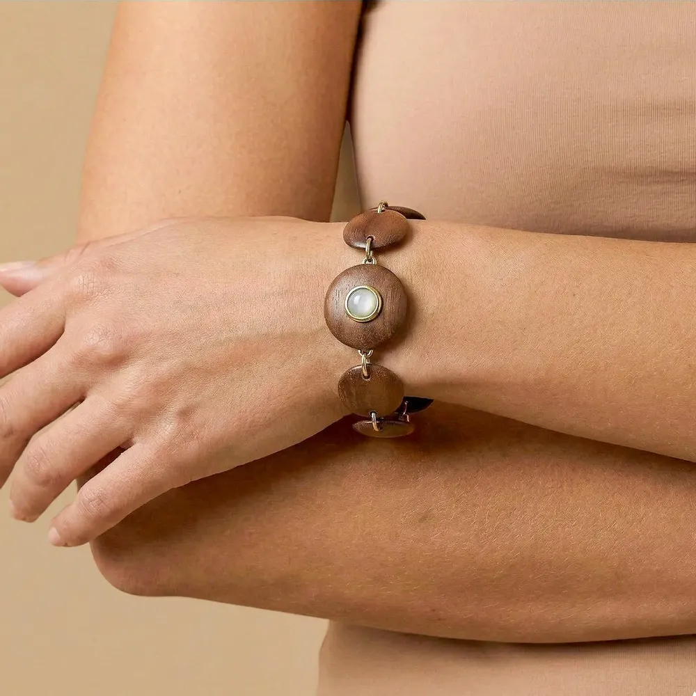 Bijoux - Bracelet ajustable 7 éléments bois - Oman - NATURE BIJOUX