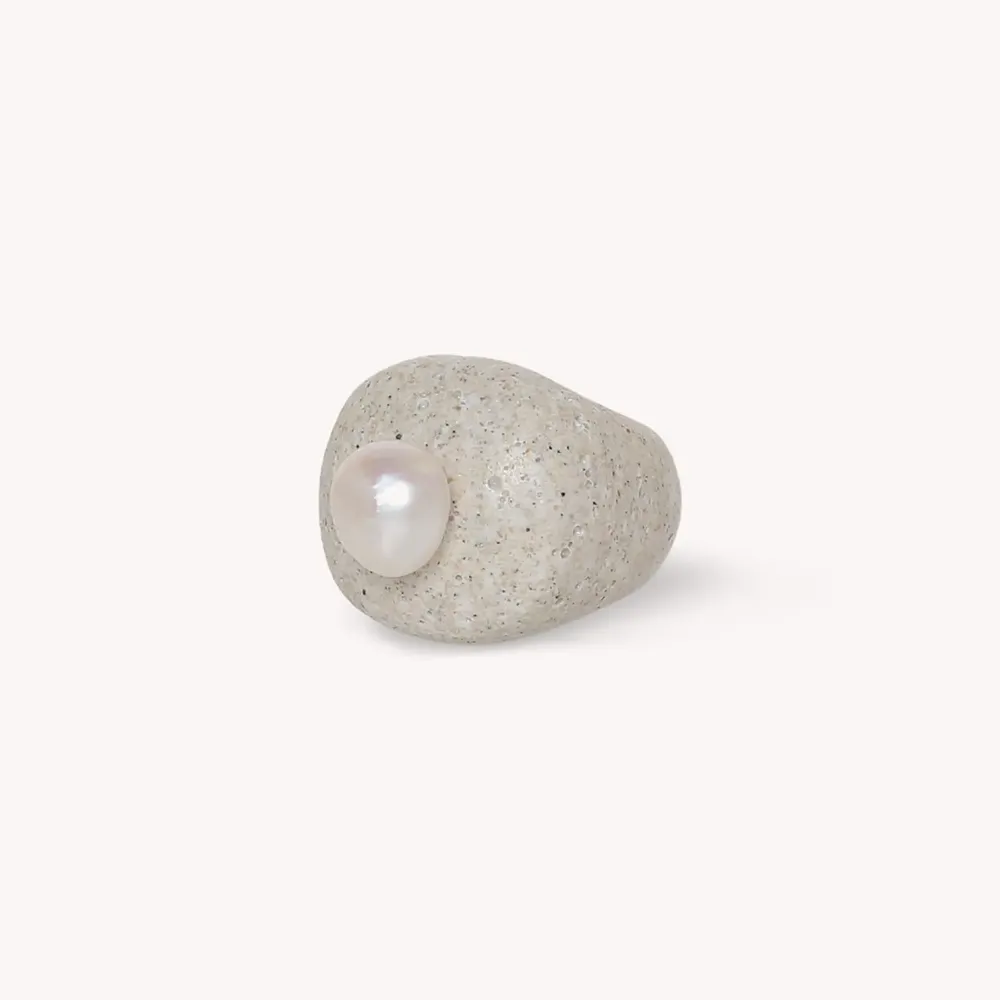 Bijoux - Bague sable et perle T58 - Bora Bora - NATURE BIJOUX