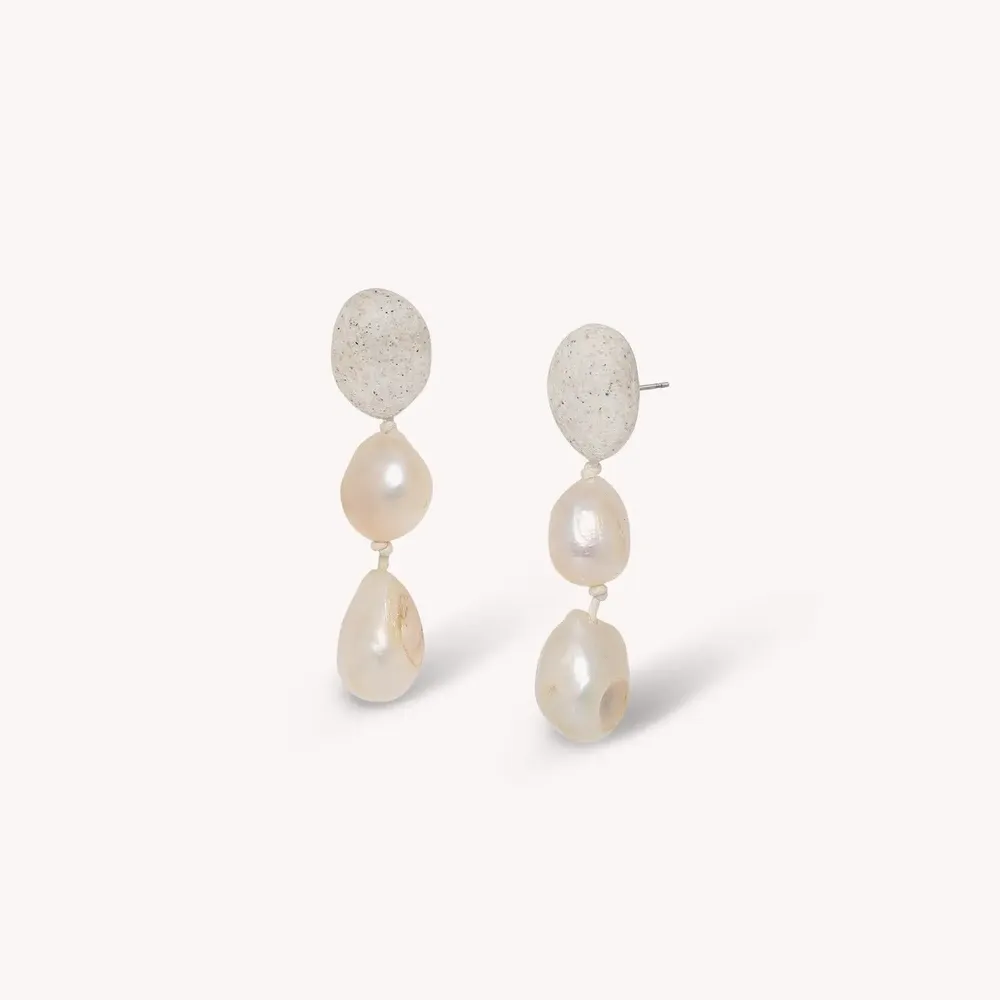 Bijoux - Boucles d'oreilles poussoir rang de 3 perles - Bora Bora - NATURE BIJOUX