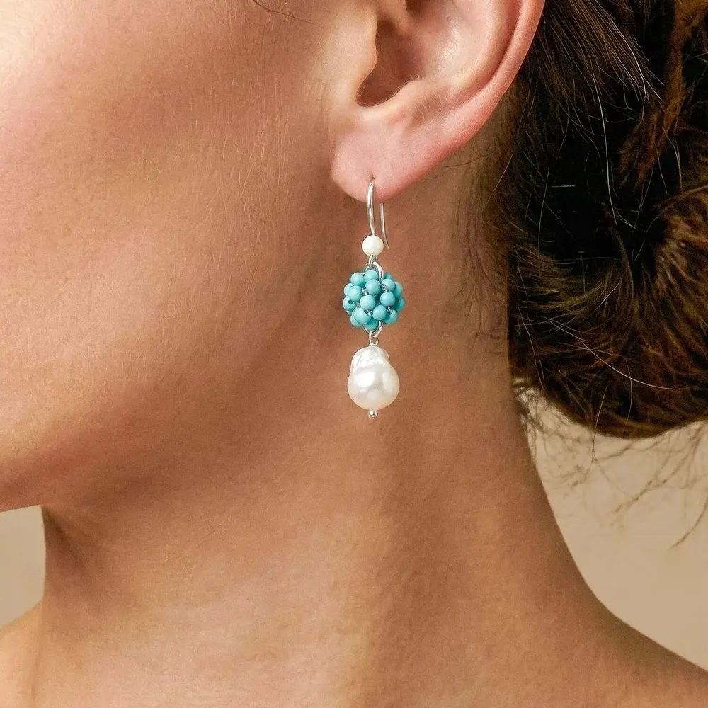 Bijoux - Boucles d'oreilles crochets perles baroque - Manitoba - NATURE BIJOUX
