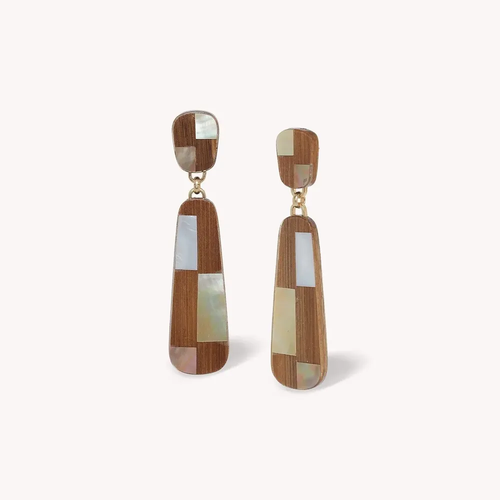 Bijoux - Boucles d'oreilles poussoir 2 éléments longues - Kamakura - NATURE BIJOUX