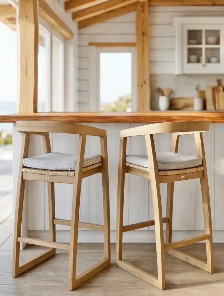 Fauteuils de jardin - Fauteuil de bar en teck - BALINAISA