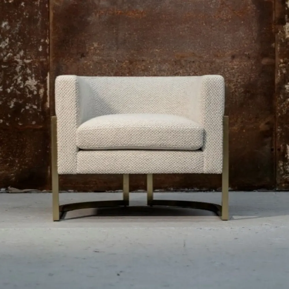 Fauteuils pour collectivités - Fauteuil Salon bas Structure laiton & assise velour JULIUS - COM/COL - DUISTT