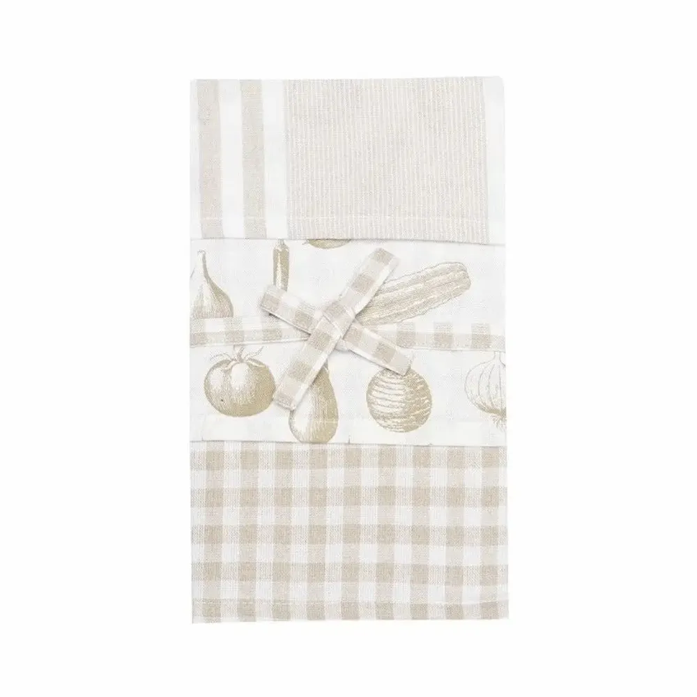 Torchons textile - TORCHON DE CUISINE RECYCLÉ LINNEA, 3-PACK, LIN/BLANC 50x70cm - BY WILLE
