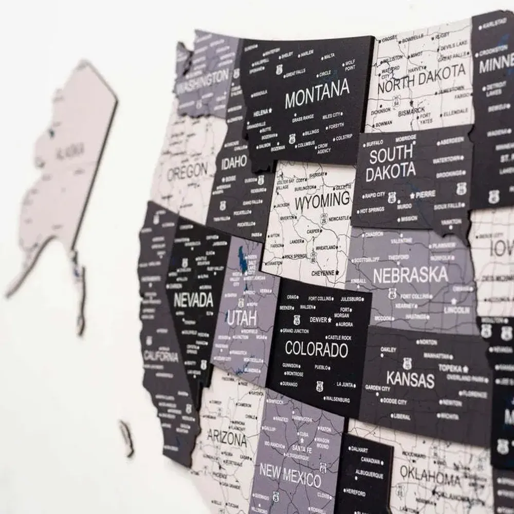 Other wall decoration - Wooden 3d Map of USA - Nordik S Prime - ENJOY THE WOOD