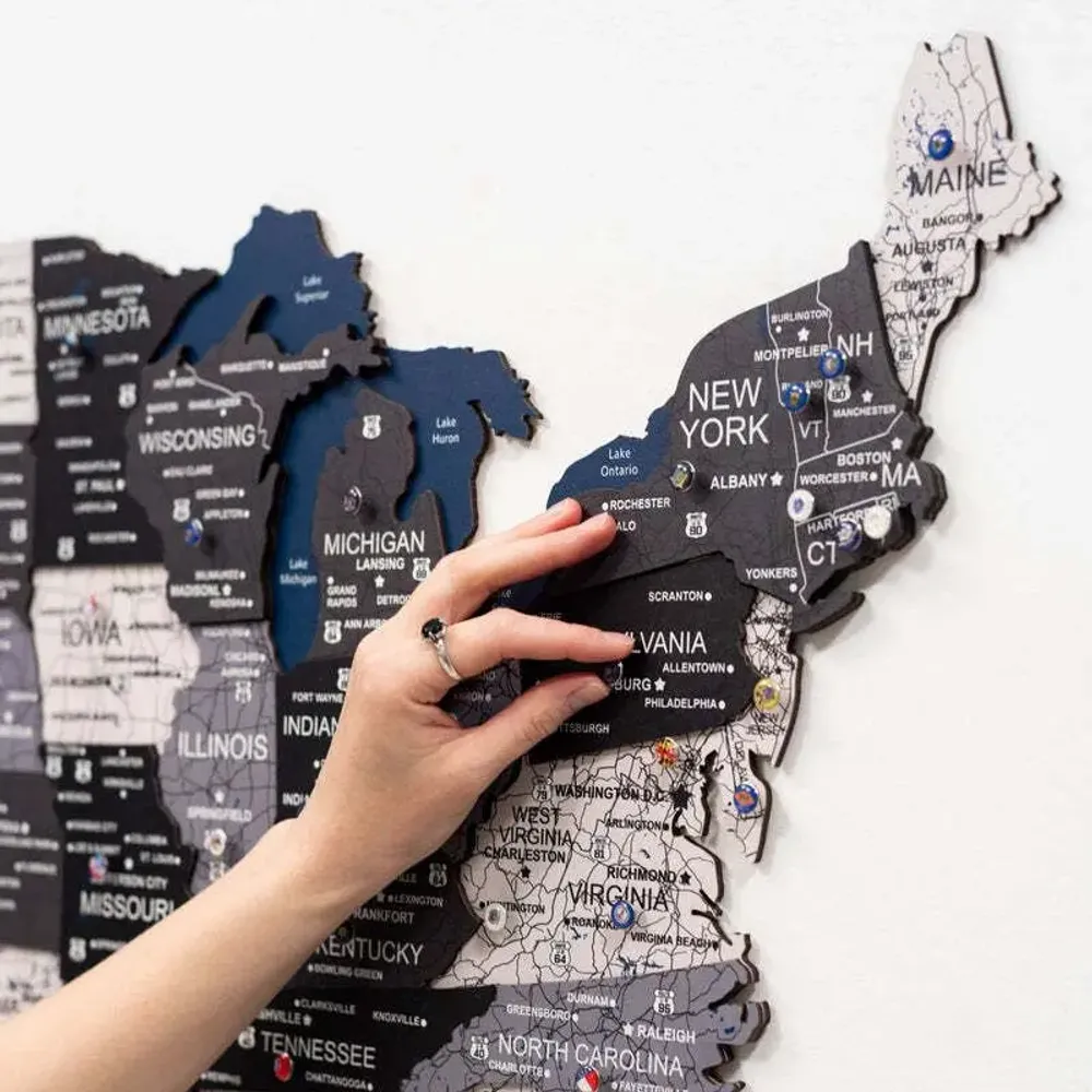 Other wall decoration - Wooden 3d Map of USA - Nordik S Prime Plus - ENJOY THE WOOD