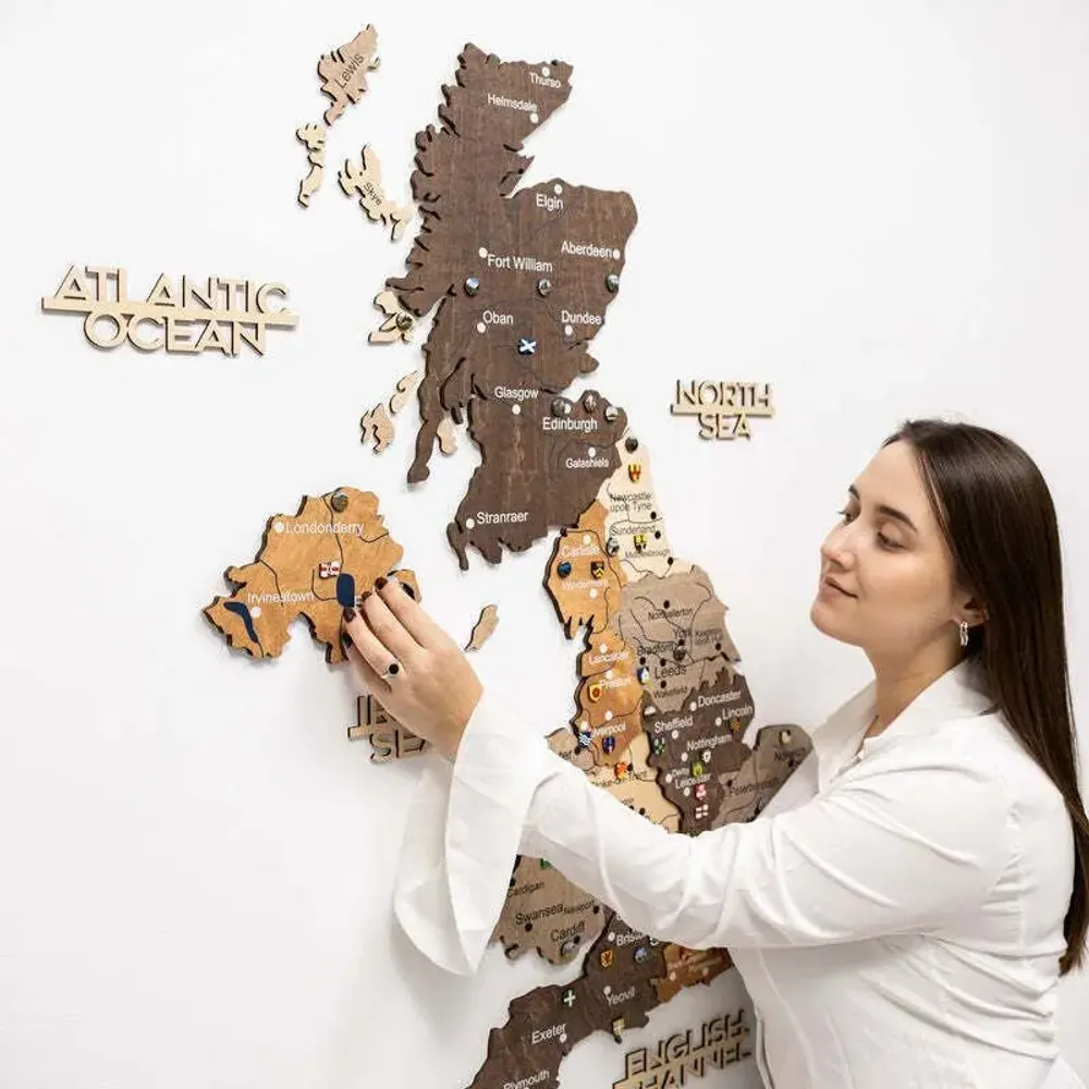 Other wall decoration - 3D Wooden Map of the United Kingdom Multicolor S Prime - ENJOY THE WOOD