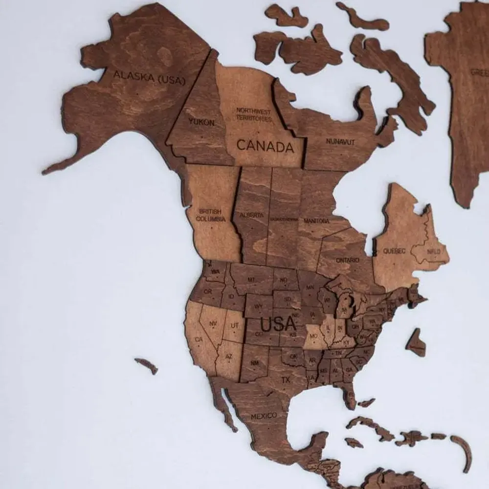 Other wall decoration - 3D Wooden World Map Prime Plus Oak XL - ENJOY THE WOOD