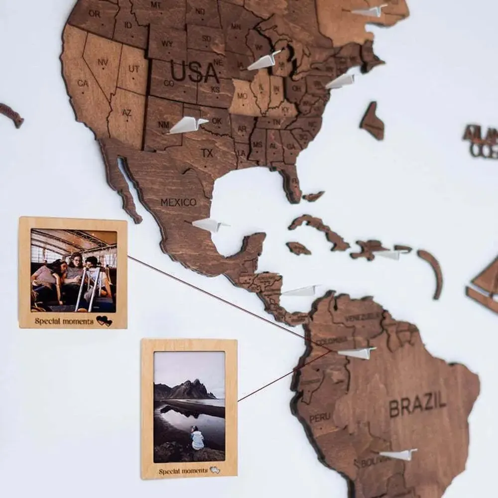 Other wall decoration - 3D Wooden World Map Prime Plus Oak XL - ENJOY THE WOOD