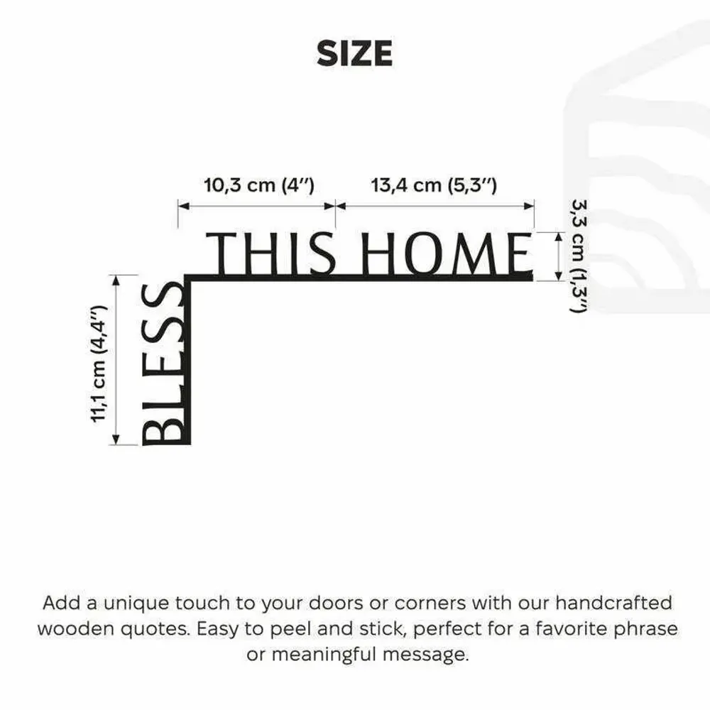 Objets de décoration - Citation d’angle en bois – « Bénis cette maison » - ENJOY THE WOOD