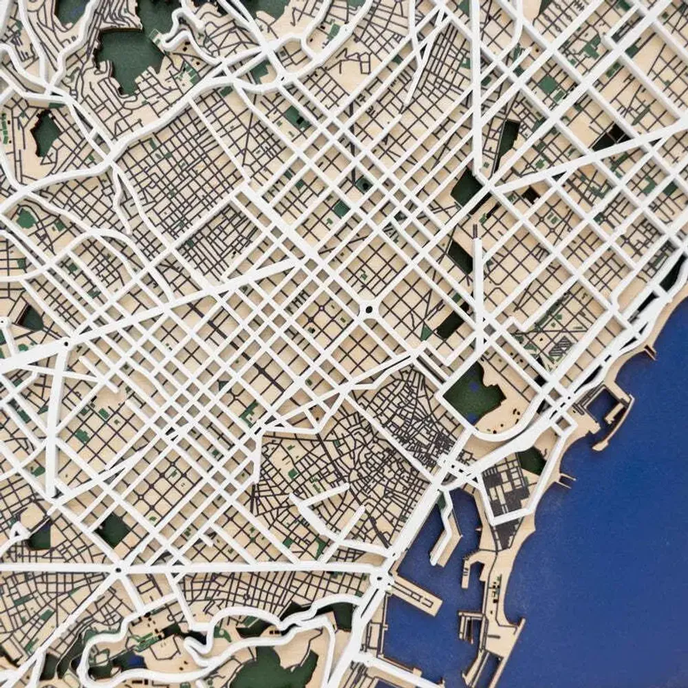 Other wall decoration - 3D City Map 3.0 Barcelona XL Black Frame - ENJOY THE WOOD