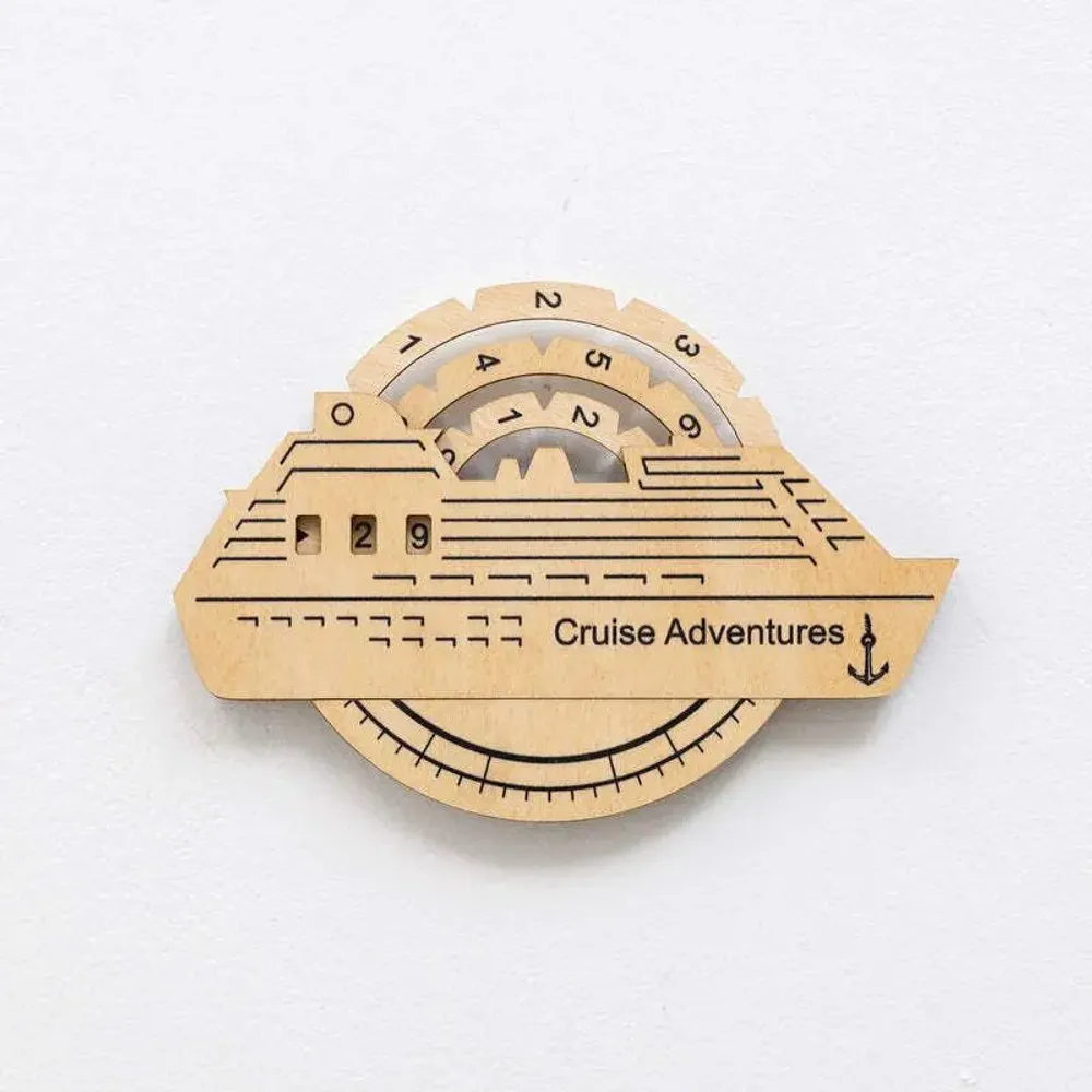 Objets de décoration - Carte du Monde en Bois Colorée 3D Travel Tracker Cruise Liner - Or - ENJOY THE WOOD