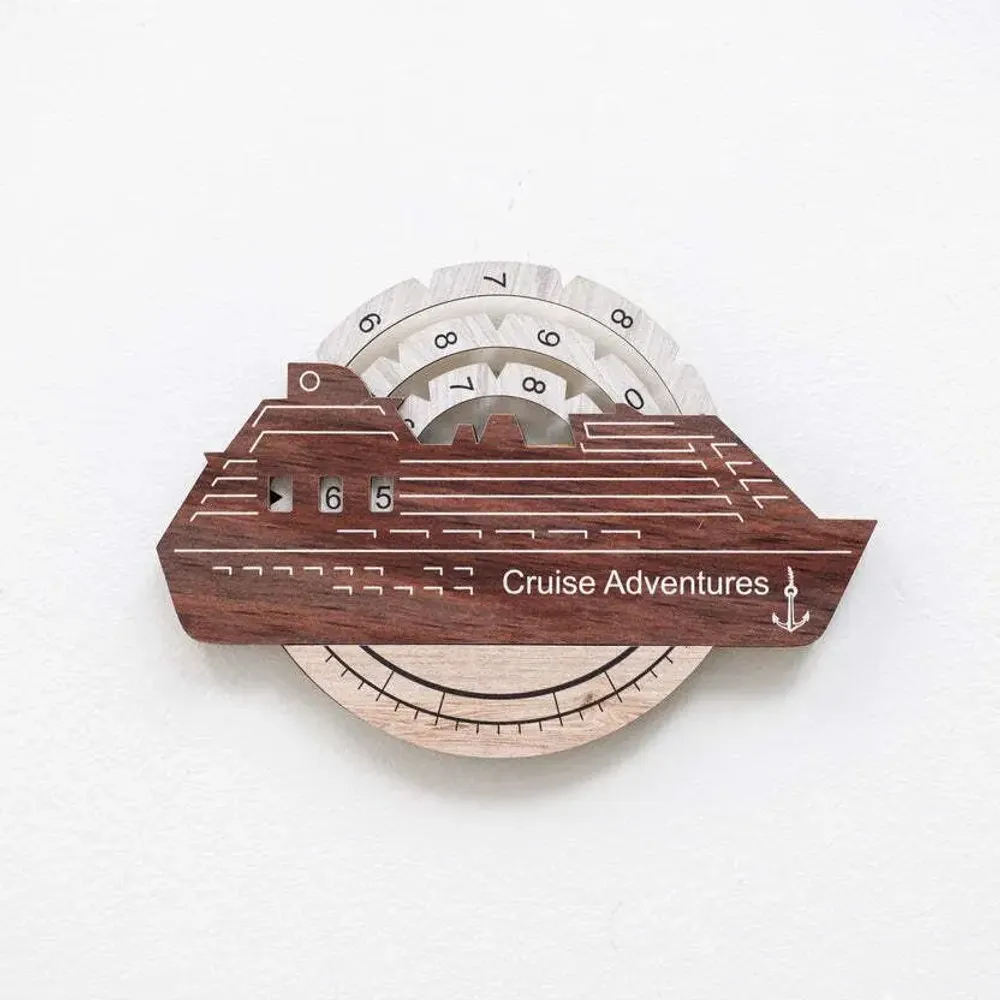 Objets de décoration - Carte du Monde en Bois Colorée 3D Travel Tracker Cruise Liner - Cappuccino - ENJOY THE WOOD