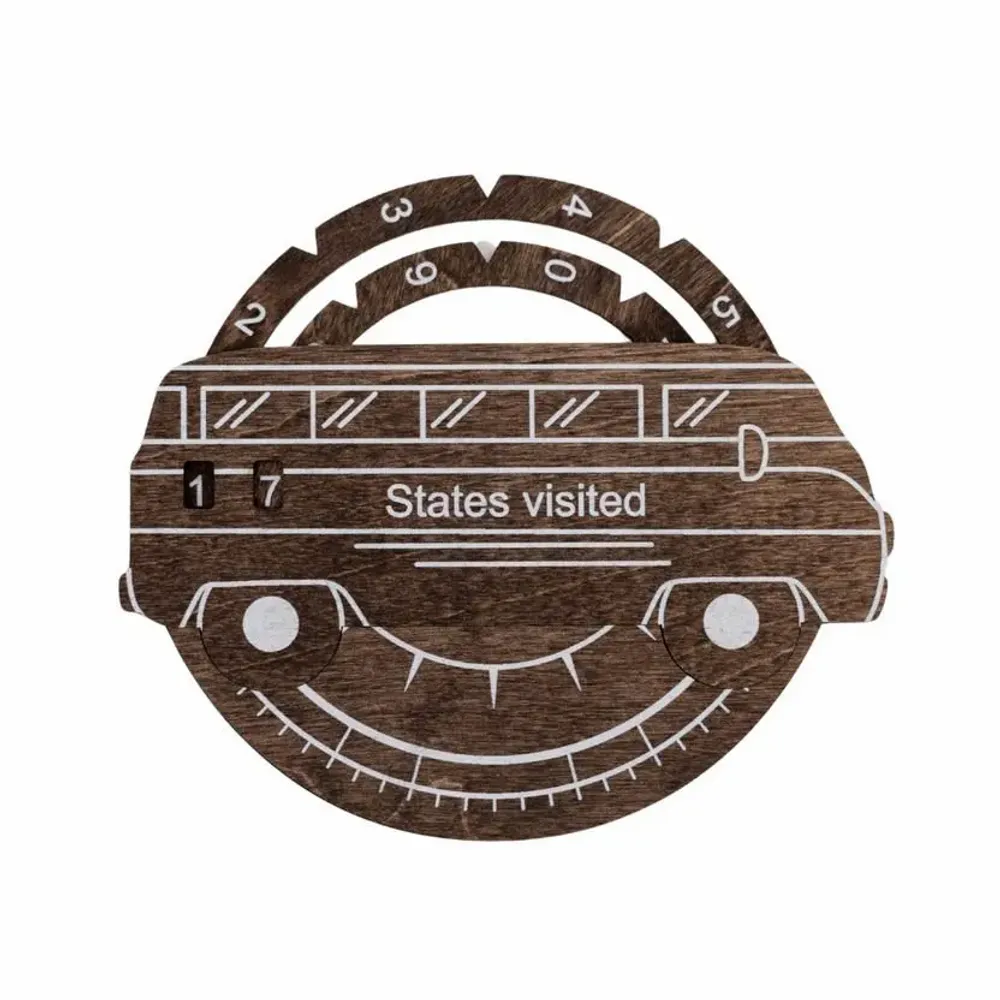 Objets de décoration - Carte des États-Unis en bois 3D Travel Tracker – Noyer foncé - ENJOY THE WOOD