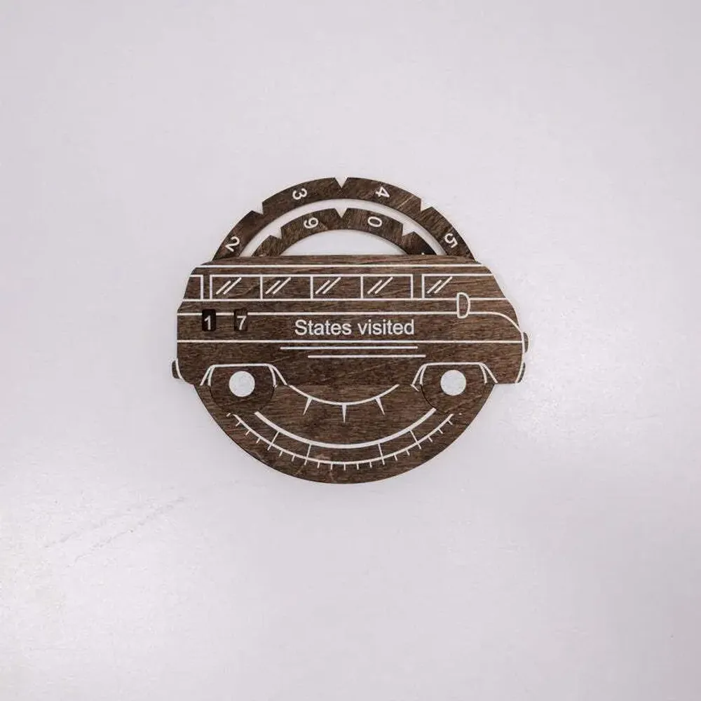 Objets de décoration - Carte des États-Unis en bois 3D Travel Tracker – Noyer foncé - ENJOY THE WOOD