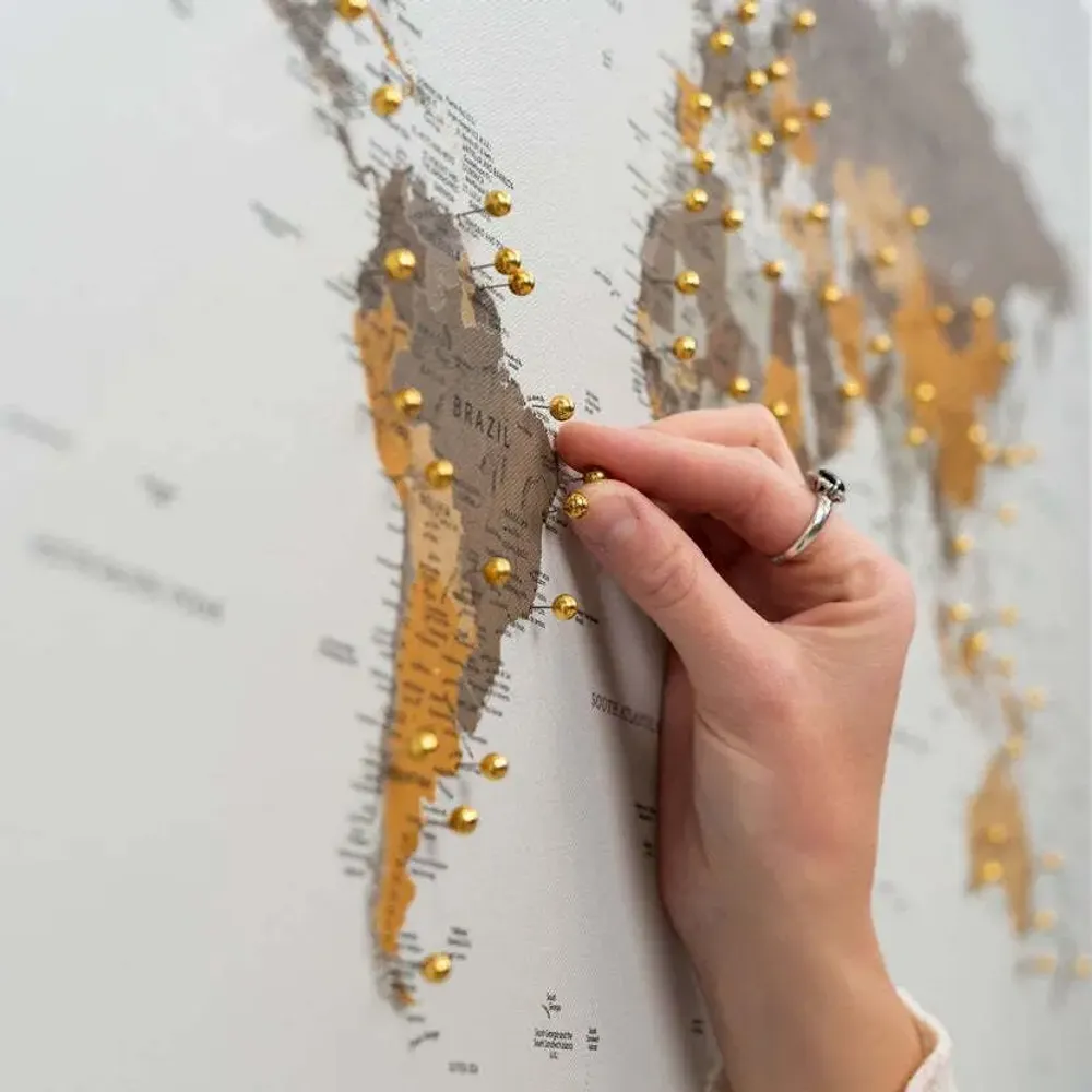 Other wall decoration - World Map on Canvas - Desert White Frame M - ENJOY THE WOOD