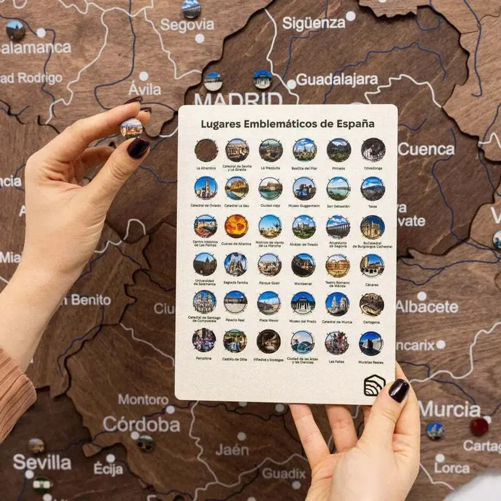 Other wall decoration - Wooden Map of Spain – Dark Walnut S Prime - ENJOY THE WOOD