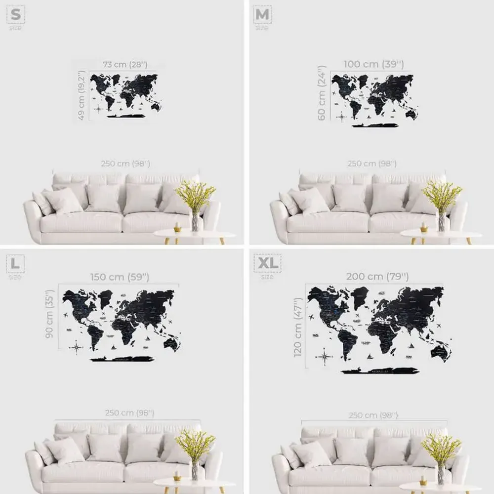 Autres décorations murales - Carte du Monde en Bois 2D Midnight S - ENJOY THE WOOD