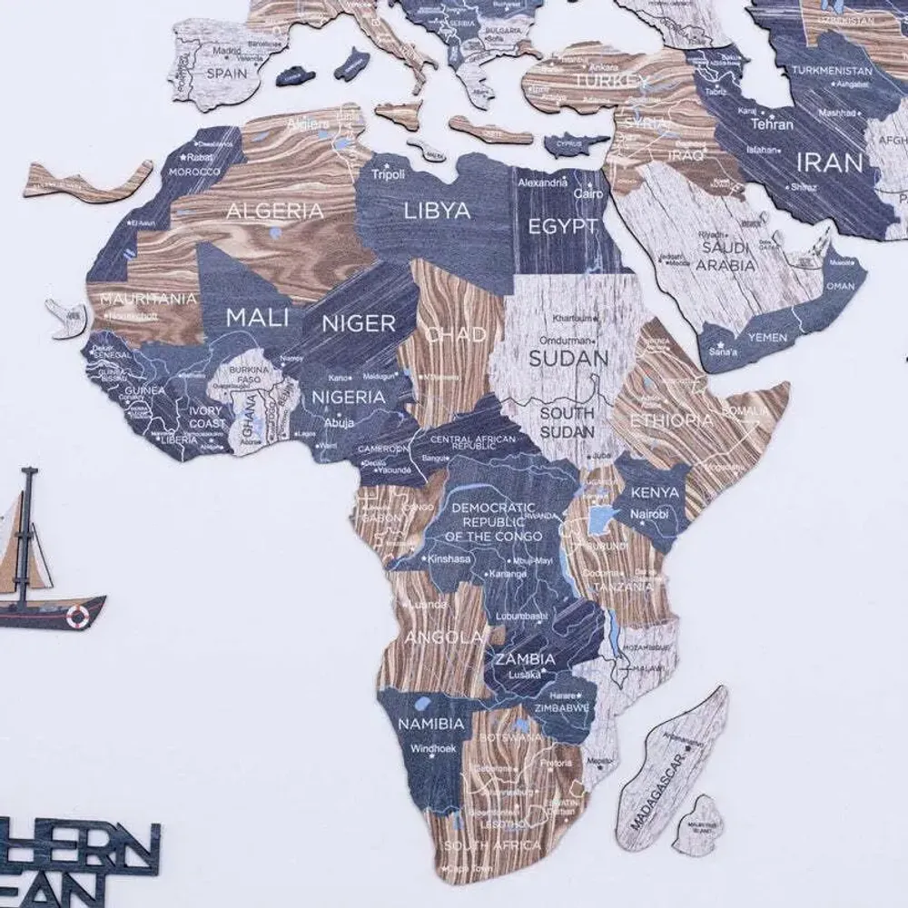 Autres décorations murales - Carte du Monde en Bois 2D Mystery S - ENJOY THE WOOD