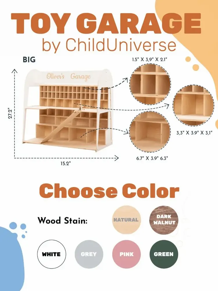 Objets de décoration - Garage de rangement pour petites voitures – Blanc - ENJOY THE WOOD