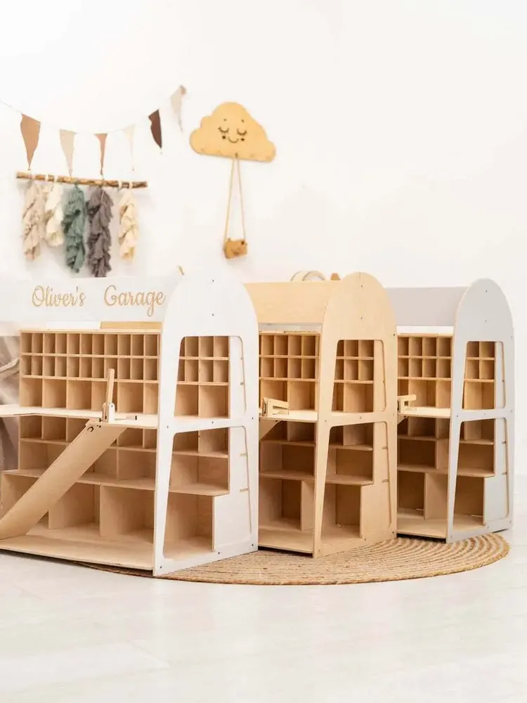 Objets de décoration - Garage de rangement pour petites voitures – Blanc - ENJOY THE WOOD