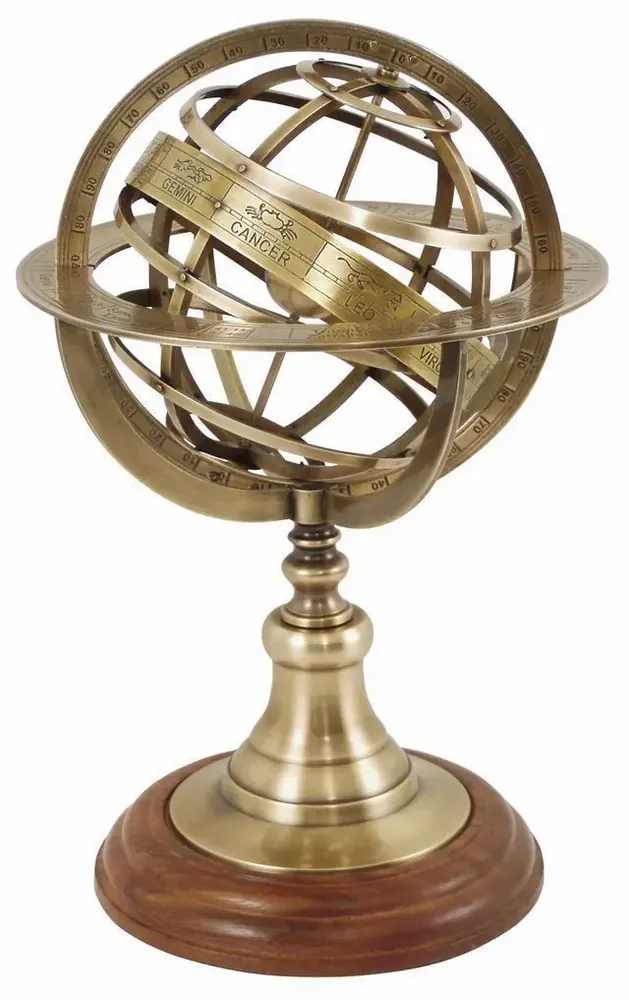 Decorative objects - Armiliary sphere, antic finish, H. 12" - TRADE WINDS
