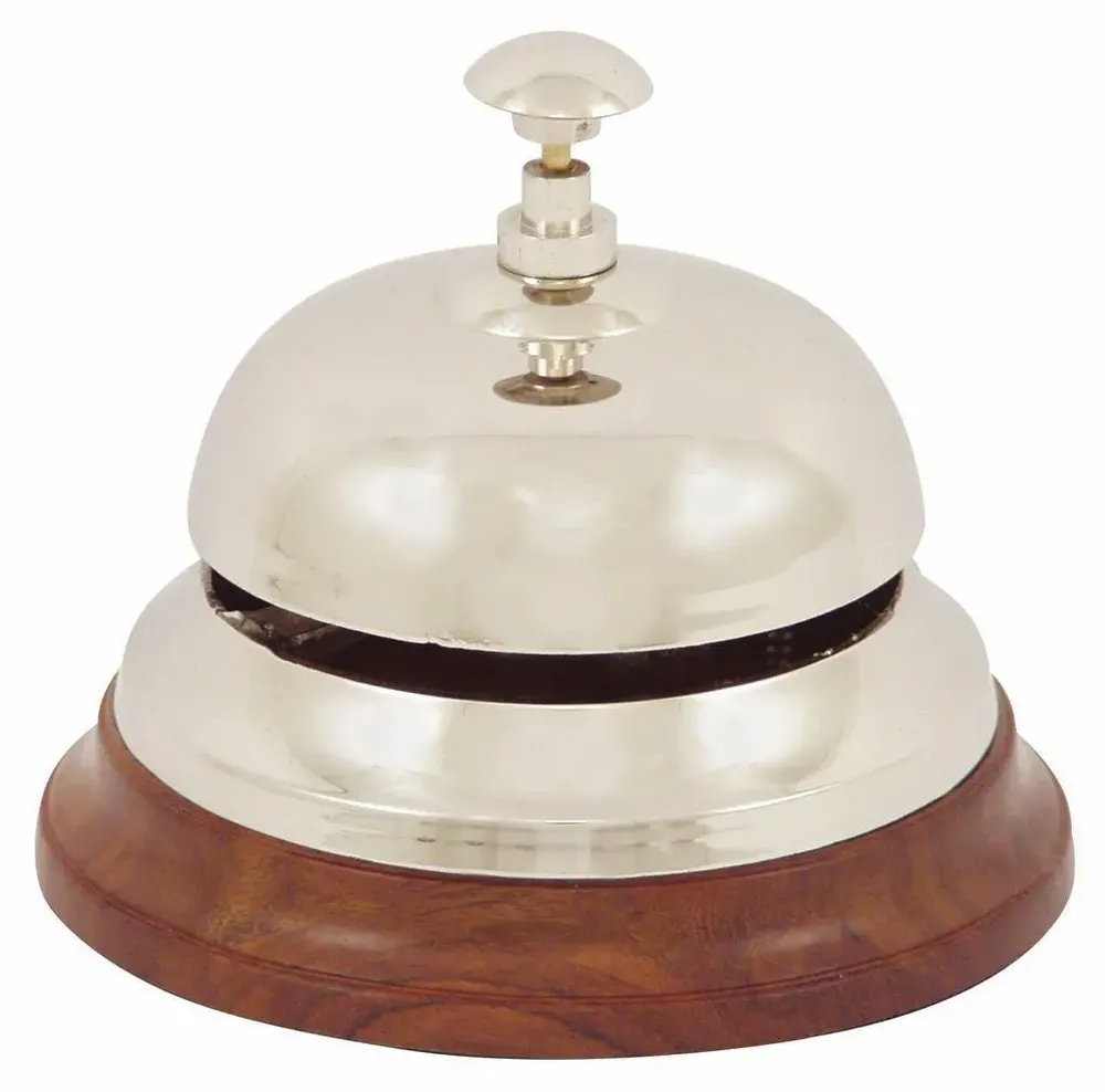 Decorative objects - Desk bell, nickel plated brass, diam. 4''1/3 - TRADE WINDS