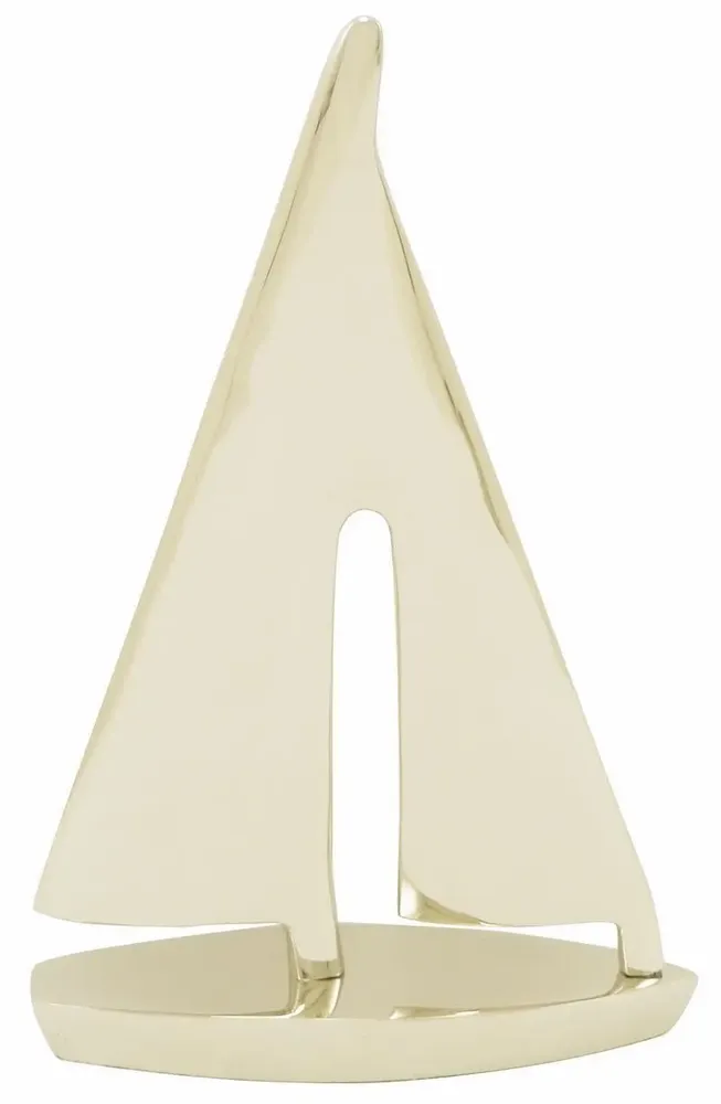 Decorative objects - Sailing boat, brass finish, H : 10'', big - TRADE WINDS