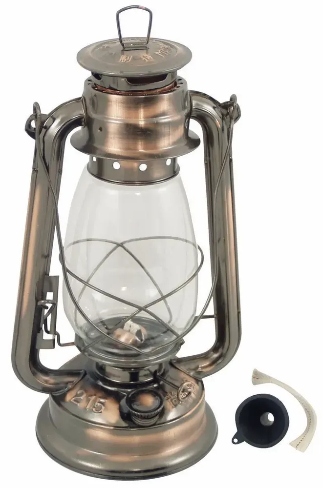 Outdoor table lamps - Antique copper hurricane lantern, Lantern 12'' - TRADE WINDS