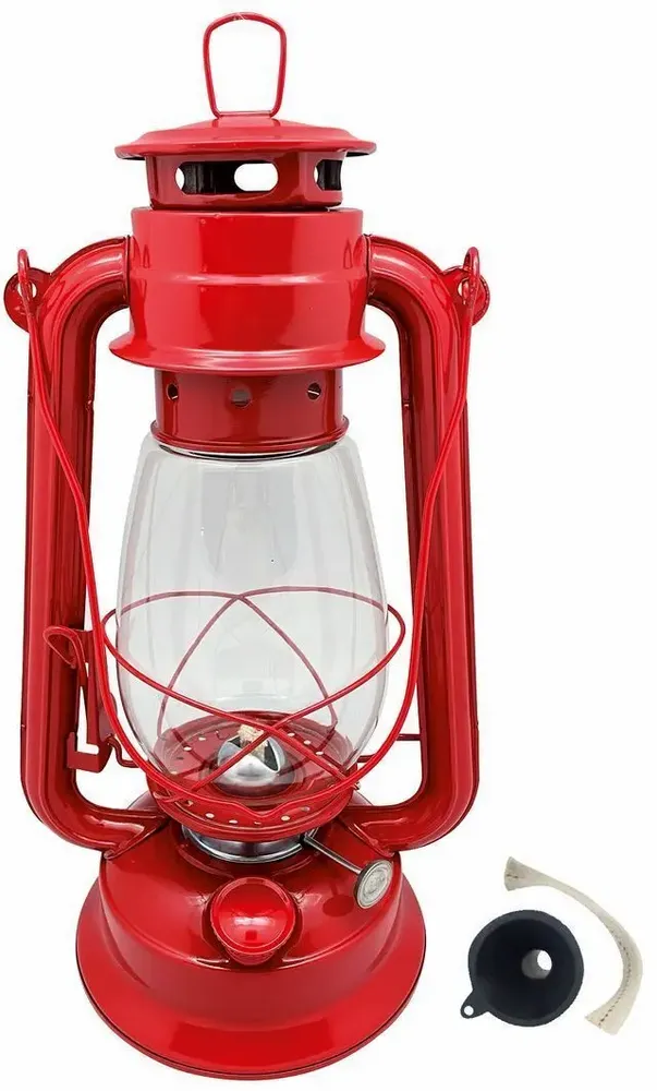 Outdoor table lamps - Red hurricane lantern 12", burning time 24h - TRADE WINDS