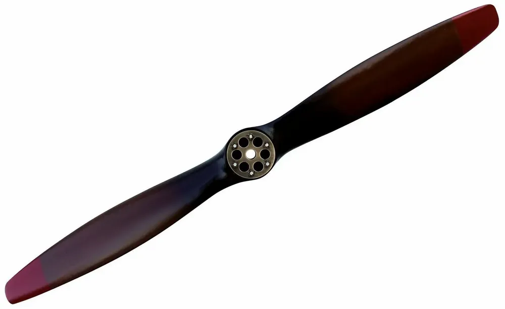 Other wall decoration - Paulownia wooden propeller with vintage burgundy extremities, L.47”1/4, delivered with wall hanging - TRADE WINDS