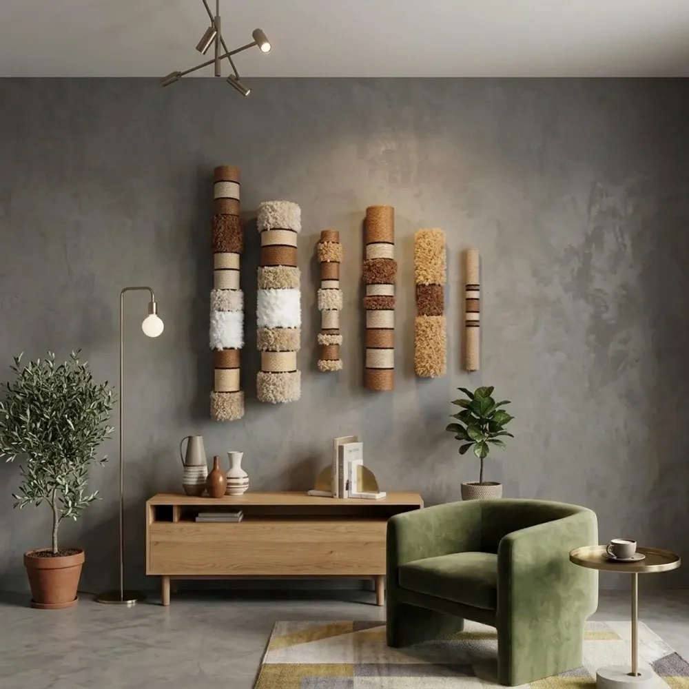 Autres décorations murales - Earth Echoes : ensemble d'installation murale texturé fait main, 6 piè - SARMAL DESIGN