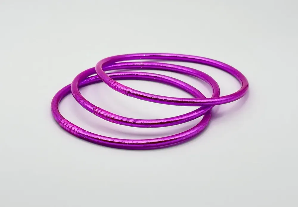 Bracelets - Jonc  bouddhiste fin 2 mm FUSHIA - JOLIE JULIE