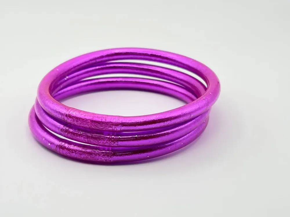 Bracelets - JONC BOUDHHISTE 5 MM FUSHIA - JOLIE JULIE
